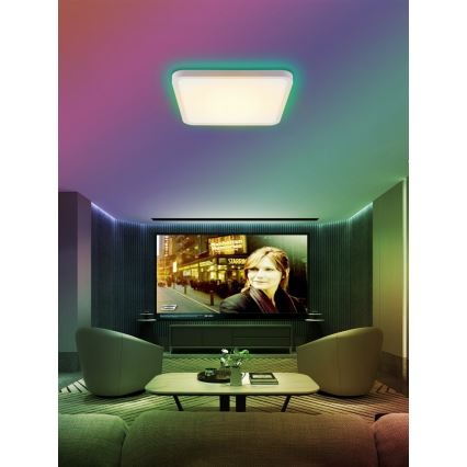 Immax NEO 07168-W40 - LED RGB+CCT Loftlampe dæmpbar NEO LITE TUDO LED/50W/230V Wi-Fi Tuya hvid + fjernbetjening