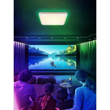 Immax NEO 07168-W40 - LED RGB+CCT Loftlampe dæmpbar NEO LITE TUDO LED/50W/230V Wi-Fi Tuya hvid + fjernbetjening