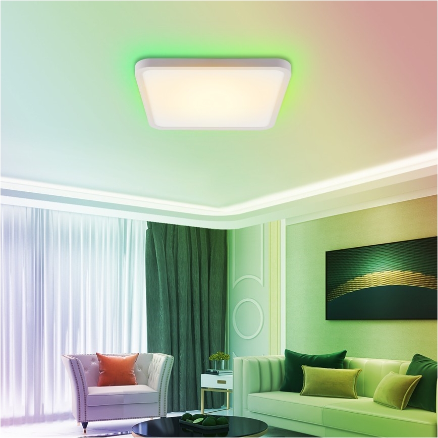 Immax NEO 07168-W40 - LED RGB+CCT Loftlampe dæmpbar NEO LITE TUDO LED/50W/230V Wi-Fi Tuya hvid + fjernbetjening