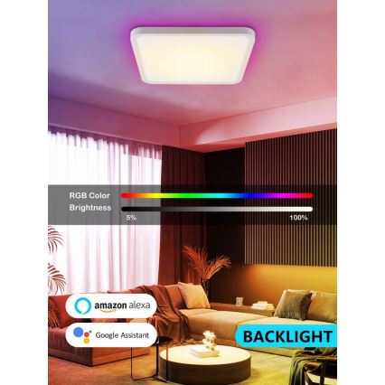 Immax NEO 07168-W40 - LED RGB+CCT Loftlampe dæmpbar NEO LITE TUDO LED/50W/230V Wi-Fi Tuya hvid + fjernbetjening