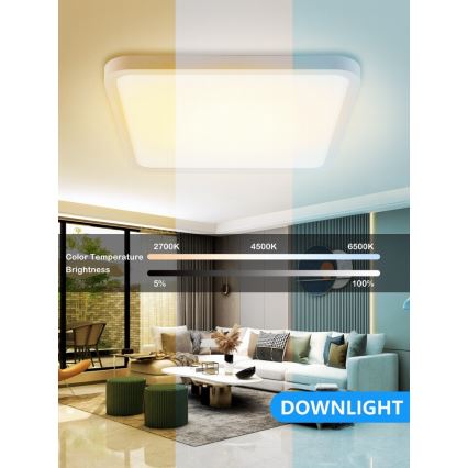 Immax NEO 07168-W40 - LED RGB+CCT Loftlampe dæmpbar NEO LITE TUDO LED/50W/230V Wi-Fi Tuya hvid + fjernbetjening