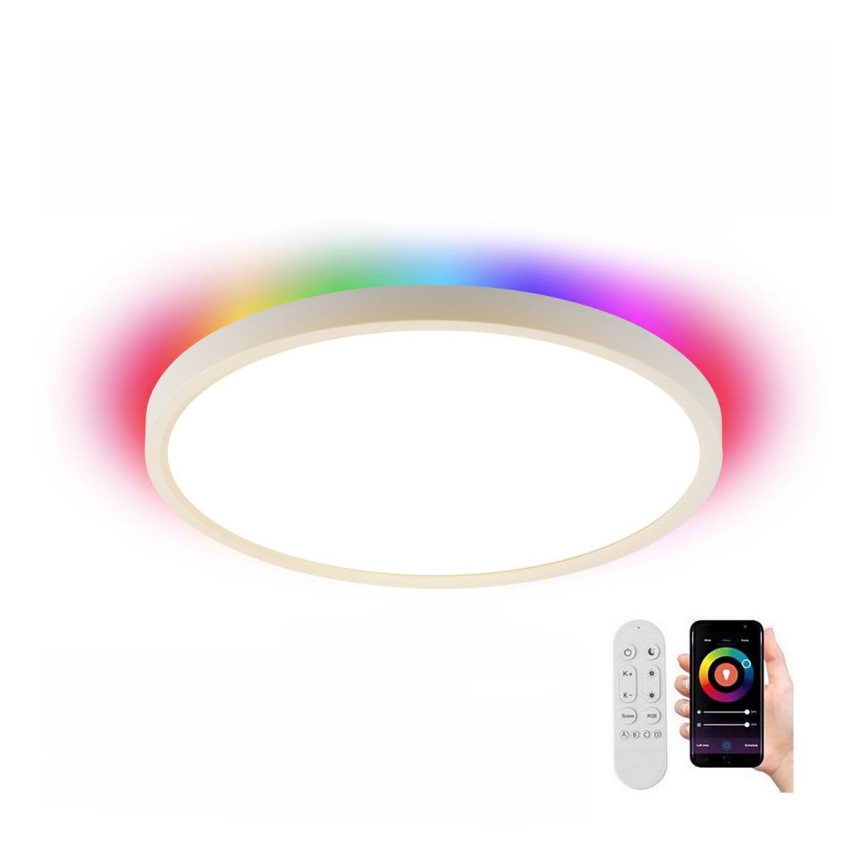 Immax NEO 07169-W60 - LED RGB+CCT Loftlampe dæmpbar NEO LITE TUDO 65W/230V 2700-6500K Wi-Fi Tuya + fjernbetjening hvid