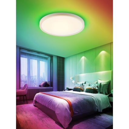 Immax NEO 07169-W60 - LED RGB+CCT Loftlampe dæmpbar NEO LITE TUDO 65W/230V 2700-6500K Wi-Fi Tuya + fjernbetjening hvid
