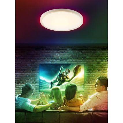 Immax NEO 07169-W60 - LED RGB+CCT Loftlampe dæmpbar NEO LITE TUDO 65W/230V 2700-6500K Wi-Fi Tuya + fjernbetjening hvid