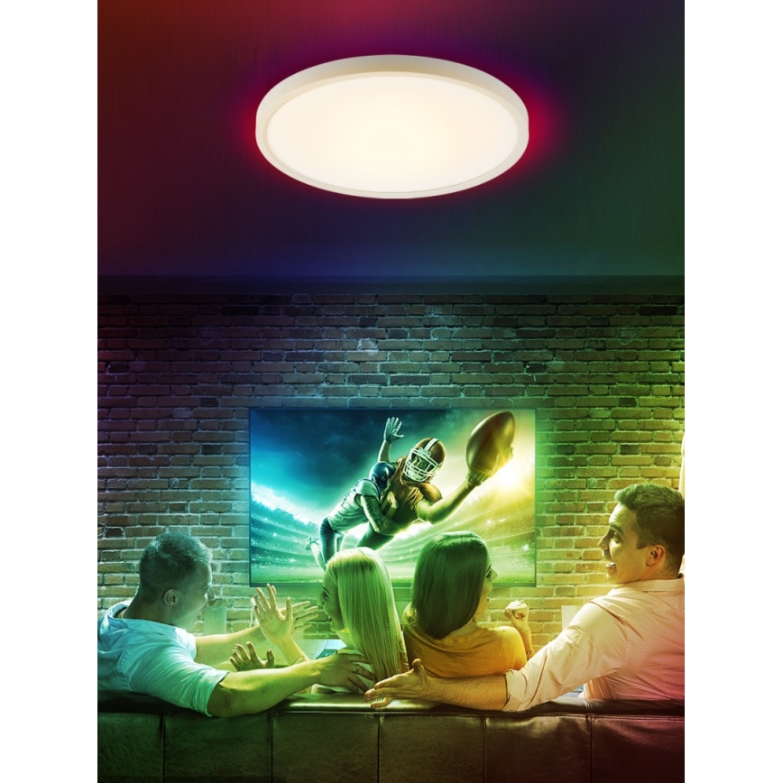 Immax NEO 07169-W60 - LED RGB+CCT Loftlampe dæmpbar NEO LITE TUDO 65W/230V 2700-6500K Wi-Fi Tuya + fjernbetjening hvid