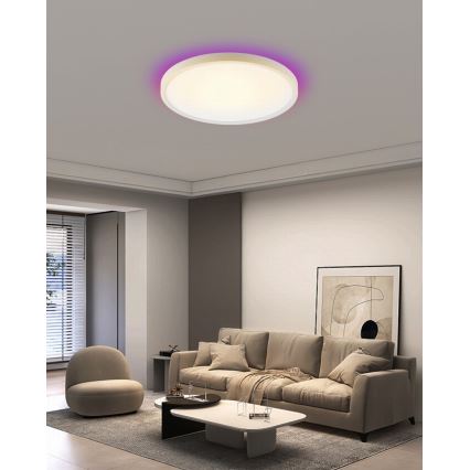 Immax NEO 07169-W60 - LED RGB+CCT Loftlampe dæmpbar NEO LITE TUDO 65W/230V 2700-6500K Wi-Fi Tuya + fjernbetjening hvid