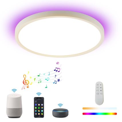 Immax NEO 07169-W60 - LED RGB+CCT Loftlampe dæmpbar NEO LITE TUDO 65W/230V 2700-6500K Wi-Fi Tuya + fjernbetjening hvid