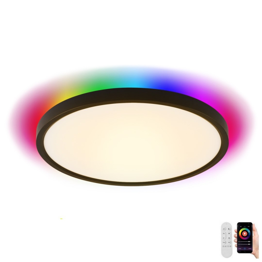 Immax NEO 07170-B60 - LED RGB+CCT Loftlampe dæmpbar NEO LITE TUDO LED/65W/230V 2700-6500K Wi-Fi Tuya sort + fjernbetjening