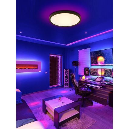 Immax NEO 07170-B60 - LED RGB+CCT Loftlampe dæmpbar NEO LITE TUDO LED/65W/230V 2700-6500K Wi-Fi Tuya sort + fjernbetjening