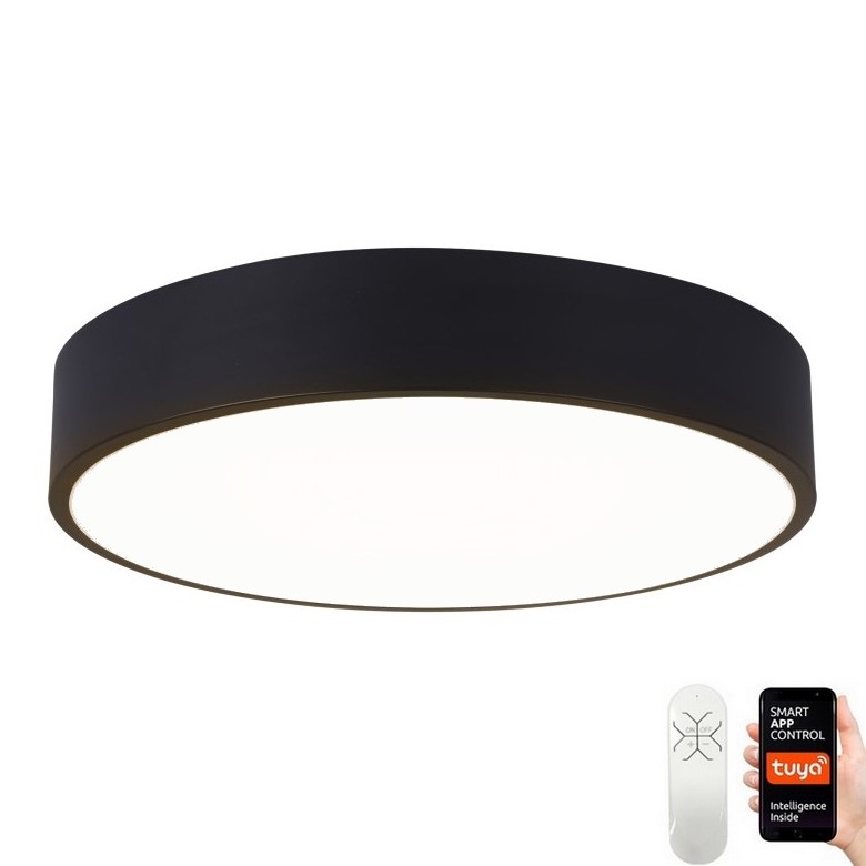 Immax NEO 07201L - LED loftlampe dæmpbar RONDATE LED/28W/230V sort Tuya + fjernbetjening