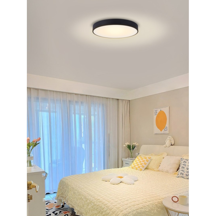 Immax NEO 07202L - LED loftlampe dæmpbar RONDATE LED/53W/230V sort Tuya + fjernbetjening