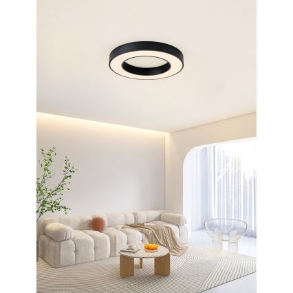 Immax NEO 07209L - LED loftlampe dæmpbar PASTEL LED/53W/230V 60 cm sort Tuya + fjernbetjening