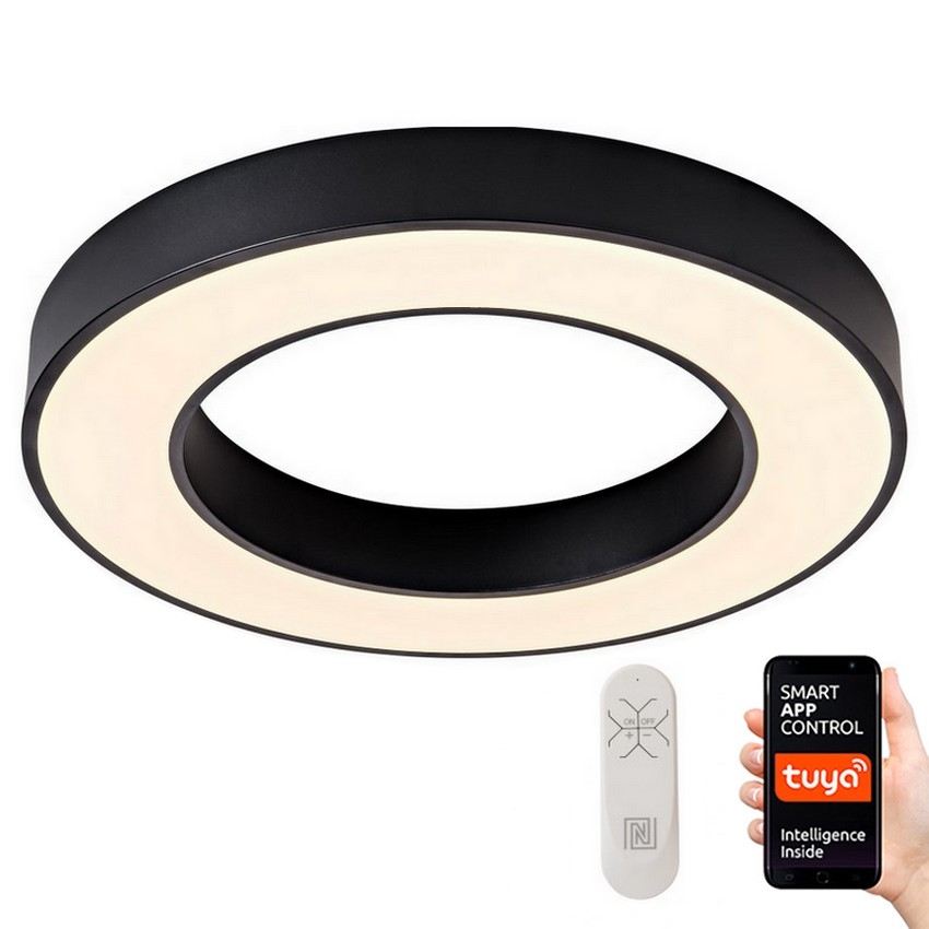 Immax NEO 07209L - LED loftlampe dæmpbar PASTEL LED/53W/230V 60 cm sort Tuya + fjernbetjening