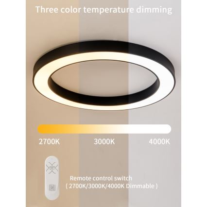 Immax NEO 07210L - LED loftlampe dæmpbar PASTEL LED/68W/230V 95 cm sort Tuya + fjernbetjening