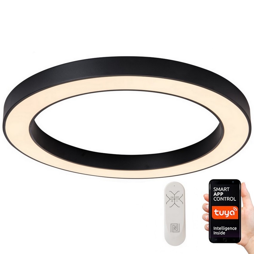 Immax NEO 07210L - LED loftlampe dæmpbar PASTEL LED/68W/230V 95 cm sort Tuya + fjernbetjening