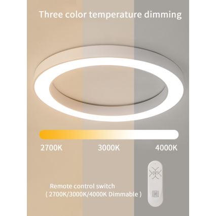 Immax NEO 07213L - LED loftlampe dæmpbar PASTEL LED/68W/230V 95 cm hvid Tuya + fjernbetjening