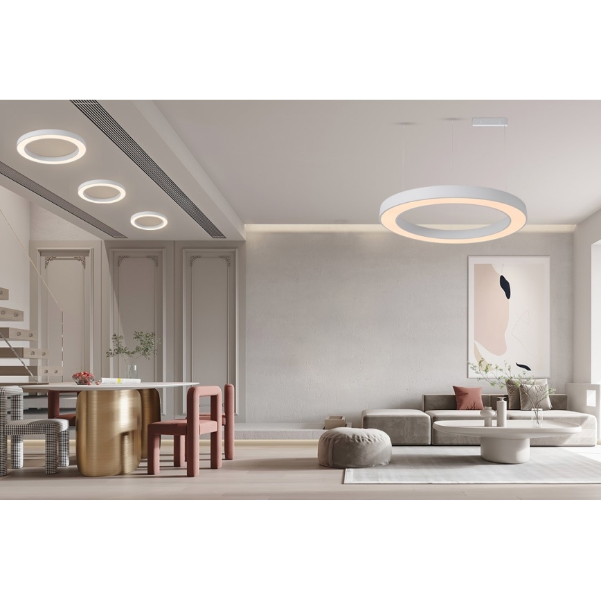 Immax NEO 07213L - LED loftlampe dæmpbar PASTEL LED/68W/230V 95 cm hvid Tuya + fjernbetjening