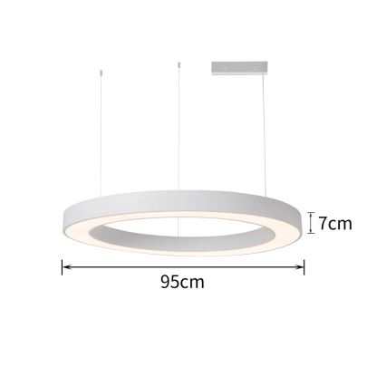 Immax NEO 07214L - LED pendel dæmpbar PASTEL LED/68W/230V 2700-6500K hvid 95 cm Tuya + fjernbetjening