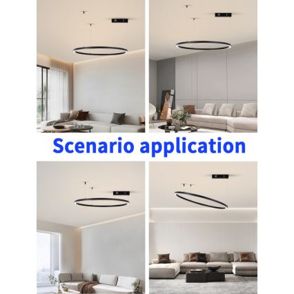 Immax NEO 07215L - LED pendel dæmpbar FINO LED/60W/230V 80 cm sort Tuya + fjernbetjening