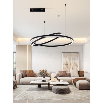 Immax NEO 07216L - LED pendel dæmpbar FINO LED/93W/230V 60/80cm sort Tuya + fjernbetjening