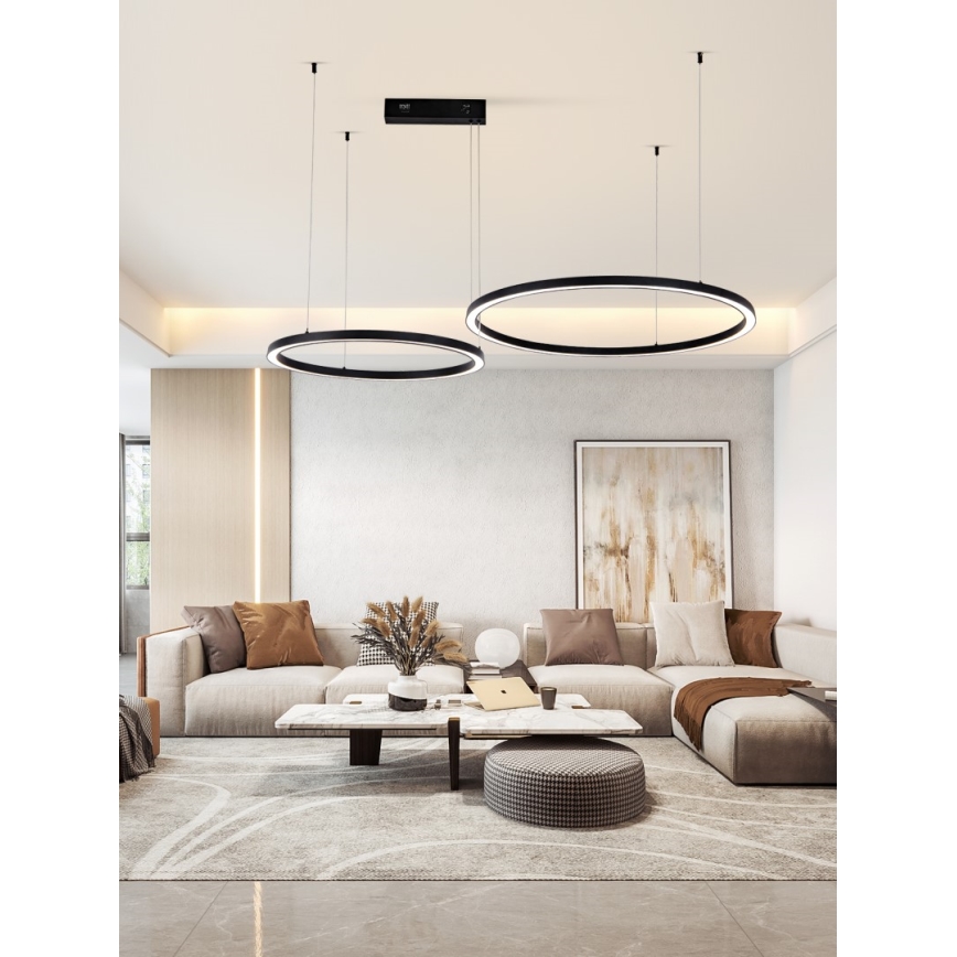 Immax NEO 07216L - LED pendel dæmpbar FINO LED/93W/230V 60/80cm sort Tuya + fjernbetjening