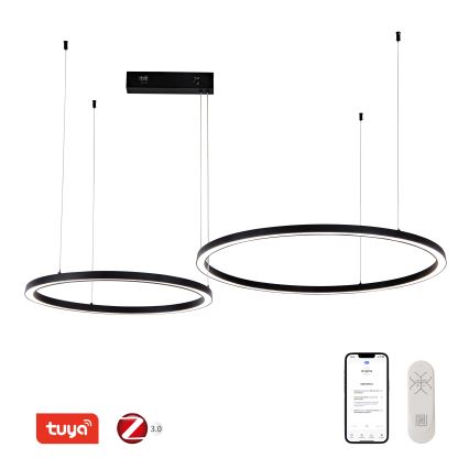 Immax NEO 07216L - LED pendel dæmpbar FINO LED/93W/230V 60/80cm sort Tuya + fjernbetjening