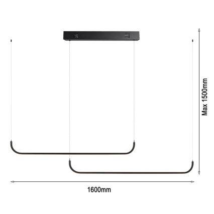 Immax NEO 07226L - LED pendel dæmpbar PATTINI LED/53W/230V Tuya + fjernbetjening