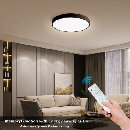 Immax NEO 07248L - LED loftlampe dæmpbar NEO LITE SEMPLICI LED/36W/230V 3000-6000K Wi-Fi Tuya sort + fjernbetjening