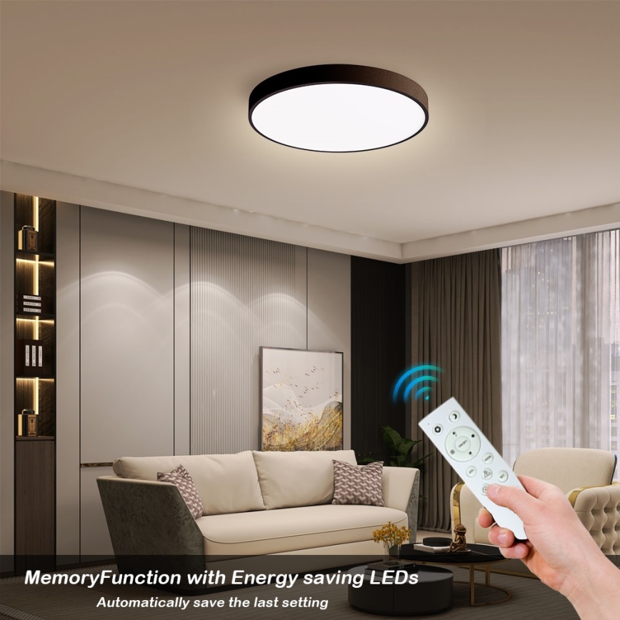 Immax NEO 07248L - LED loftlampe dæmpbar NEO LITE SEMPLICI LED/36W/230V 3000-6000K Wi-Fi Tuya sort + fjernbetjening