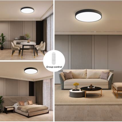 Immax NEO 07248L - LED loftlampe dæmpbar NEO LITE SEMPLICI LED/36W/230V 3000-6000K Wi-Fi Tuya sort + fjernbetjening