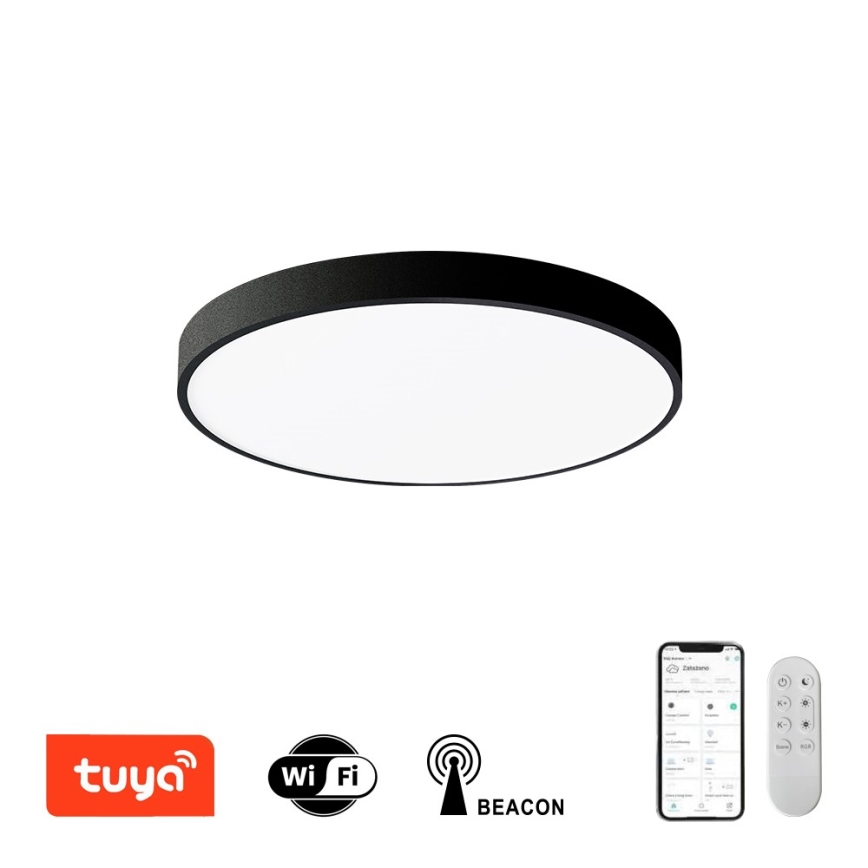 Immax NEO 07248L - LED loftlampe dæmpbar NEO LITE SEMPLICI LED/36W/230V 3000-6000K Wi-Fi Tuya sort + fjernbetjening