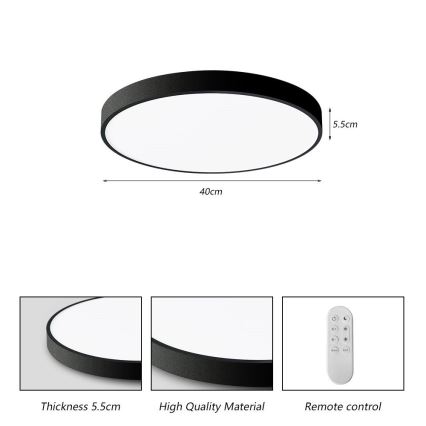 Immax NEO 07248L - LED loftlampe dæmpbar NEO LITE SEMPLICI LED/36W/230V 3000-6000K Wi-Fi Tuya sort + fjernbetjening