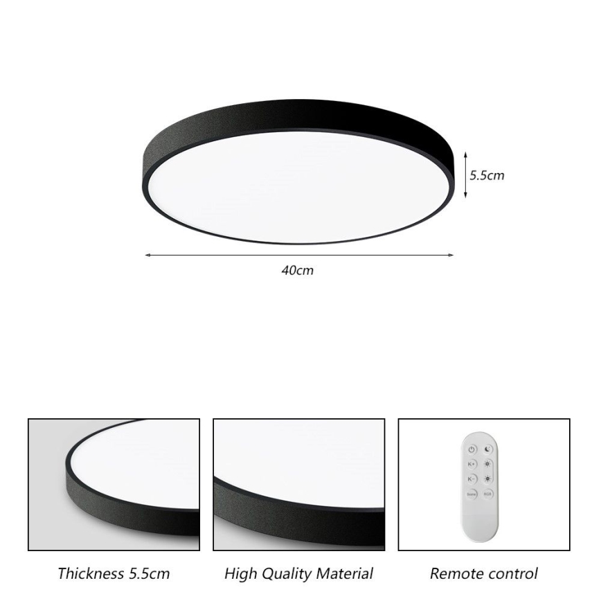 Immax NEO 07248L - LED loftlampe dæmpbar NEO LITE SEMPLICI LED/36W/230V 3000-6000K Wi-Fi Tuya sort + fjernbetjening