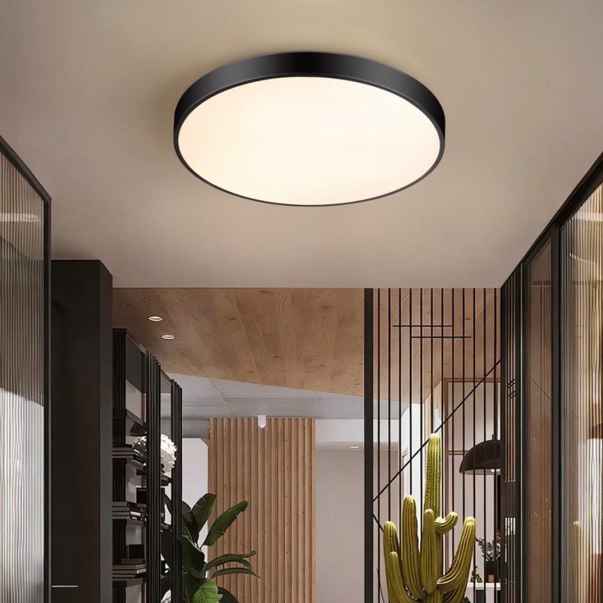 Immax NEO 07250L - LED loftlampe dæmpbar NEO LITE SEMPLICI LED/60W/230V 3000-6000K Wi-Fi Tuya sort + fjernbetjening