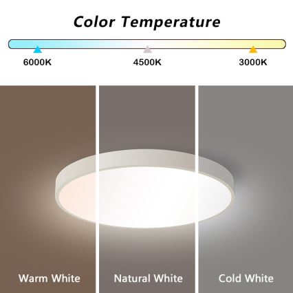 Immax NEO 07251L - LED loftlampe dæmpbar NEO LITE SEMPLICI LED/36W/230V 3000-6000K Wi-Fi Tuya hvid + fjernbetjening