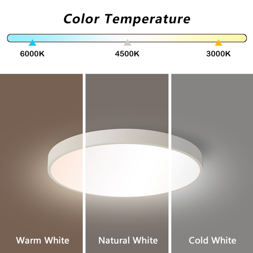 Immax NEO 07251L - LED loftlampe dæmpbar NEO LITE SEMPLICI LED/36W/230V 3000-6000K Wi-Fi Tuya hvid + fjernbetjening