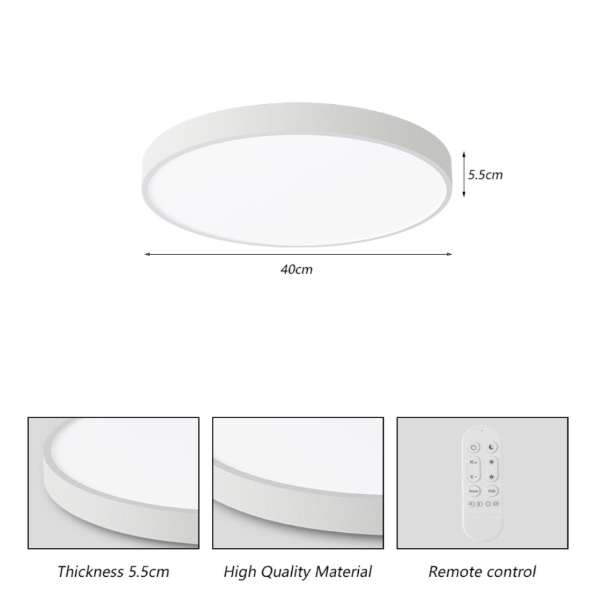 Immax NEO 07251L - LED loftlampe dæmpbar NEO LITE SEMPLICI LED/36W/230V 3000-6000K Wi-Fi Tuya hvid + fjernbetjening