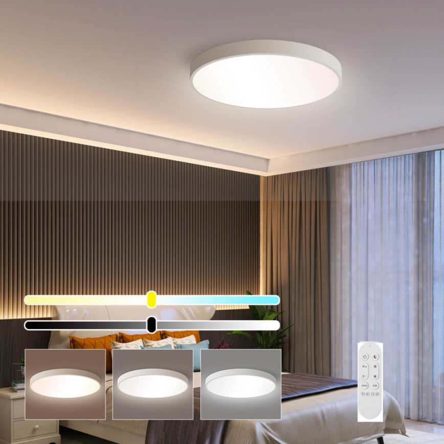Immax NEO 07251L - LED loftlampe dæmpbar NEO LITE SEMPLICI LED/36W/230V 3000-6000K Wi-Fi Tuya hvid + fjernbetjening