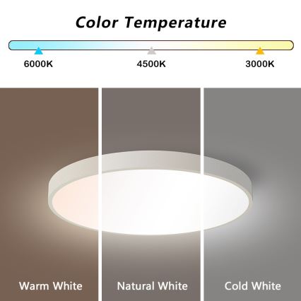 Immax NEO 07252L - LED loftlampe dæmpbar NEO LITE SEMPLICI LED/48W/230V 3000-6000K Wi-Fi Tuya hvid + fjernbetjening