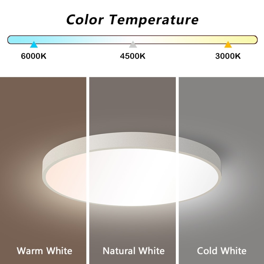 Immax NEO 07252L - LED loftlampe dæmpbar NEO LITE SEMPLICI LED/48W/230V 3000-6000K Wi-Fi Tuya hvid + fjernbetjening