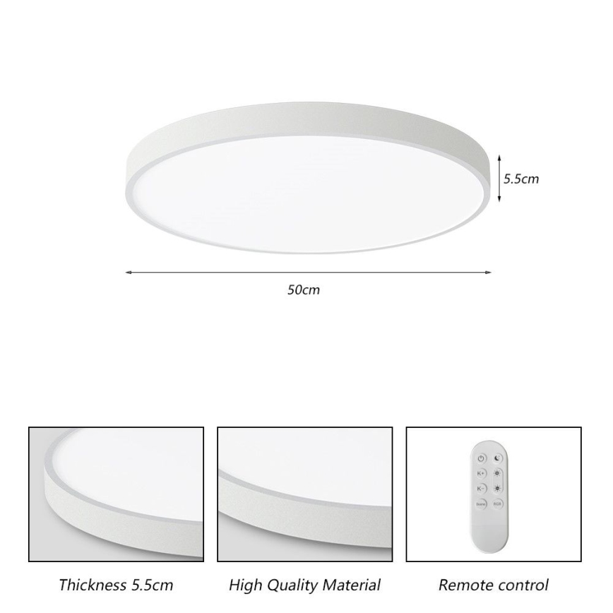 Immax NEO 07252L - LED loftlampe dæmpbar NEO LITE SEMPLICI LED/48W/230V 3000-6000K Wi-Fi Tuya hvid + fjernbetjening