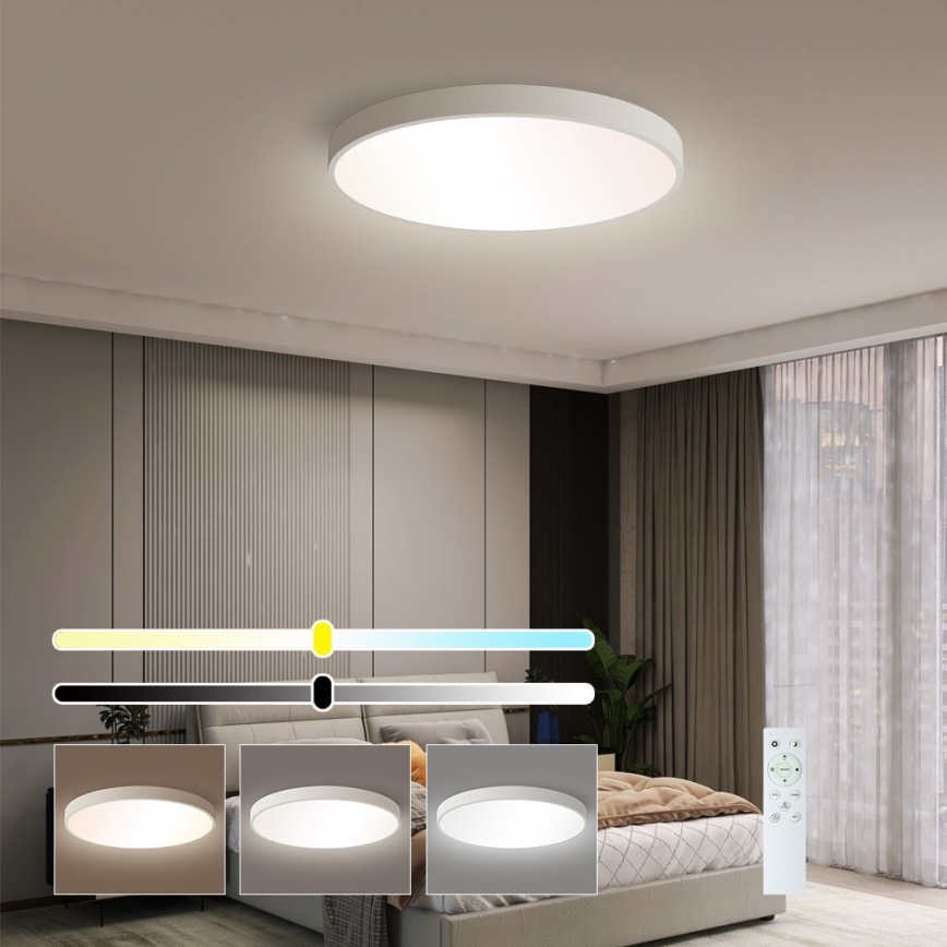 Immax NEO 07252L - LED loftlampe dæmpbar NEO LITE SEMPLICI LED/48W/230V 3000-6000K Wi-Fi Tuya hvid + fjernbetjening