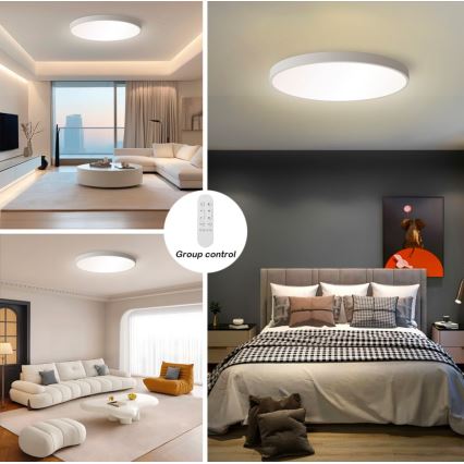 Immax NEO 07253L - LED loftlampe dæmpbar NEO LITE SEMPLICI LED/60W/230V 3000-6000K Wi-Fi Tuya hvid + fjernbetjening