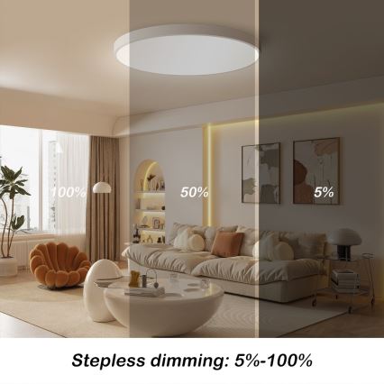 Immax NEO 07253L - LED loftlampe dæmpbar NEO LITE SEMPLICI LED/60W/230V 3000-6000K Wi-Fi Tuya hvid + fjernbetjening