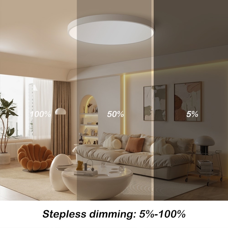 Immax NEO 07253L - LED loftlampe dæmpbar NEO LITE SEMPLICI LED/60W/230V 3000-6000K Wi-Fi Tuya hvid + fjernbetjening
