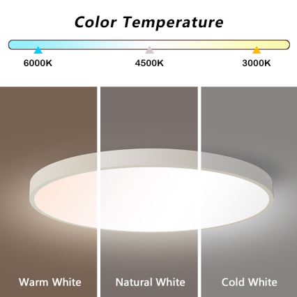 Immax NEO 07253L - LED loftlampe dæmpbar NEO LITE SEMPLICI LED/60W/230V 3000-6000K Wi-Fi Tuya hvid + fjernbetjening