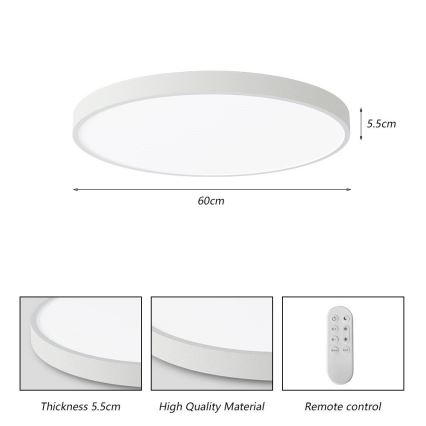 Immax NEO 07253L - LED loftlampe dæmpbar NEO LITE SEMPLICI LED/60W/230V 3000-6000K Wi-Fi Tuya hvid + fjernbetjening