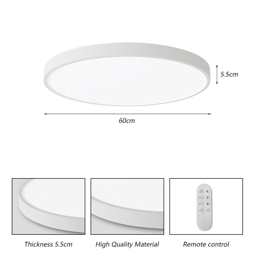 Immax NEO 07253L - LED loftlampe dæmpbar NEO LITE SEMPLICI LED/60W/230V 3000-6000K Wi-Fi Tuya hvid + fjernbetjening