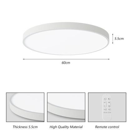 Immax NEO 07253L - LED loftlampe dæmpbar NEO LITE SEMPLICI LED/60W/230V 3000-6000K Wi-Fi Tuya hvid + fjernbetjening
