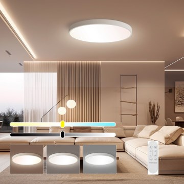 Immax NEO 07253L - LED loftlampe dæmpbar NEO LITE SEMPLICI LED/60W/230V 3000-6000K Wi-Fi Tuya hvid + fjernbetjening